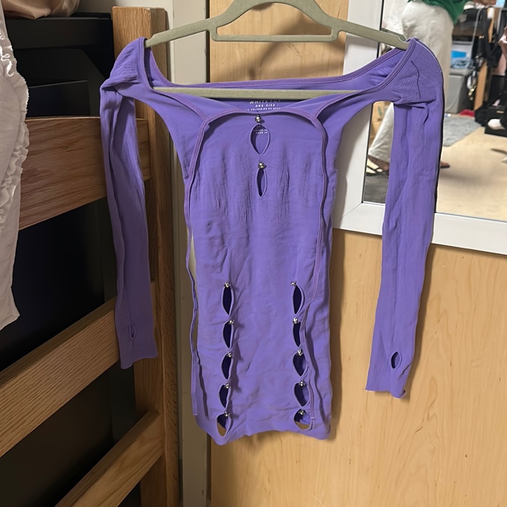 Purple White Fox Mini Dress